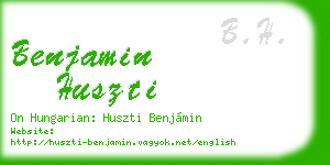 benjamin huszti business card